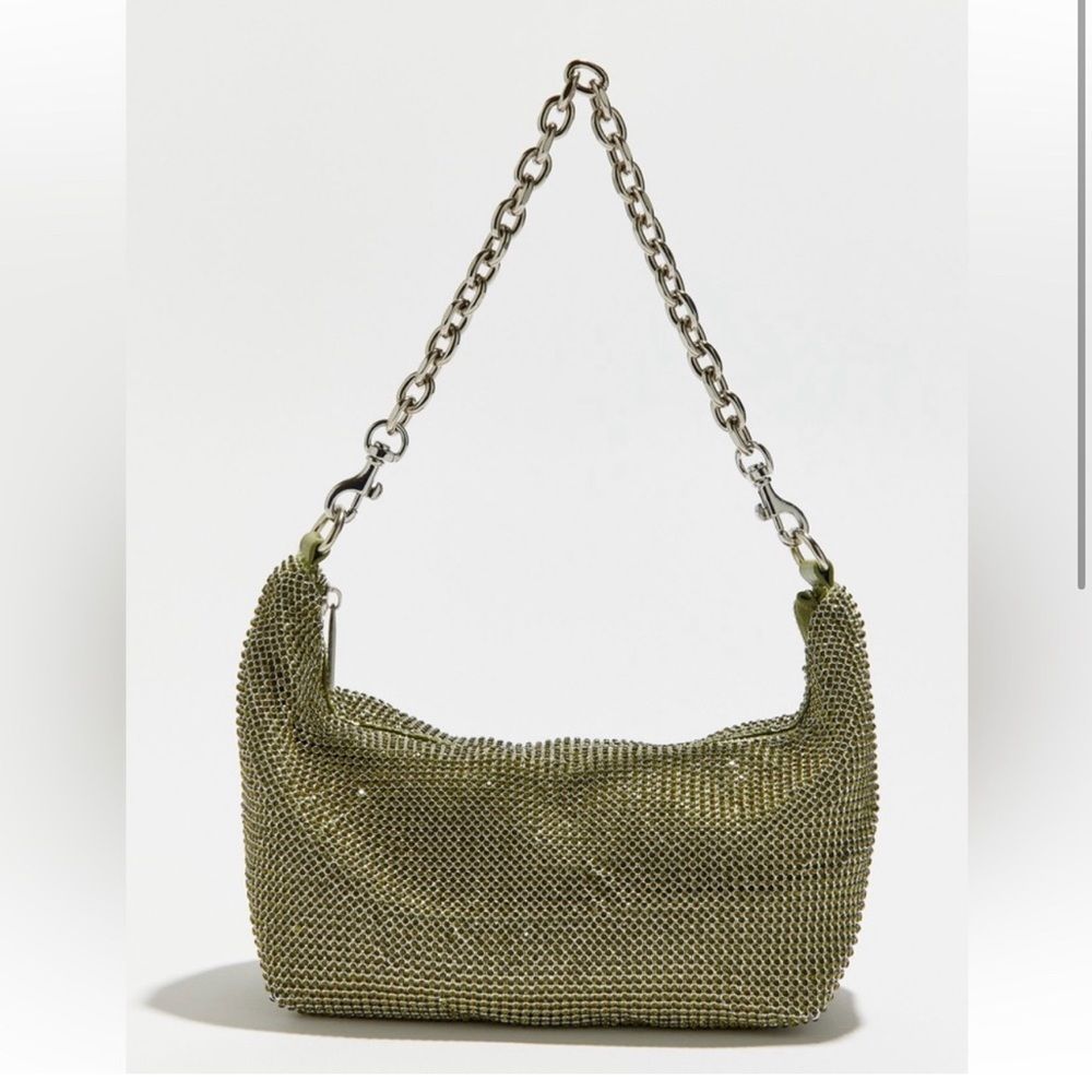 Urban Outfitters Green Rhinestone Bag with Chain Strap